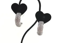 スワロフスキー　SWAROVSKI　ラインストーン　フープ　パヴェ　ピアス　シルバーカラー　送料無料