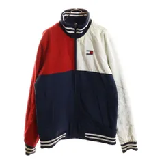 TOMMY HILFIGER (トミーヒルフィガー) 胸ロゴエンブロイダリーデザイン マルチポケット ジップアップ ナイロンジャケット ネイビー C88 78D4888