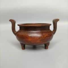 香炉 両耳三足炉 仏具 挿し香炉 銅製品 工芸品 置物 - メルカリ