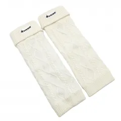 ルコック ニットレッグウォーマー アイボリー ロゴ刺しゅう ケーブル編み 裏起毛 レディース F ゴルフウェア le coq sportif