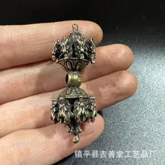 新品未使用 黄 九 金杵 吊り パーツ DIY 民族 蔵式 古金杵 ペンダント