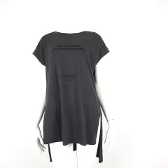 コラージュ ガリャルダガランテ COLLAGE GALLARDAGALANTE カットソー Tシャツ バック フォト プリント サイドスリット ロングテール 半袖 F グレー