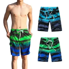 メンズサーフパンツ 水着 海パン 短パン 未使用通気速乾 ポケット 海外旅行ビーチ ハーフパンツ