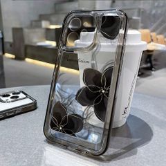 꽃무늬가 귀엽다! iPhone17 케이스 클리어 투명 iphone15 케이스 iphone16 케이스 플라워 수묵화 스마트폰 케이스 꽃무늬 아이폰 케이스 iPhone16 Pro Max 케이스 아이폰 15 케이스 한국 shoujike52
