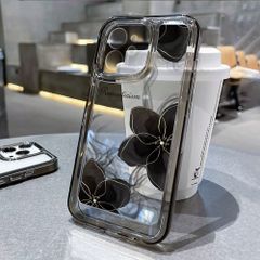 꽃무늬가 귀엽다! iPhone17 케이스 클리어 투명 iphone15 케이스 iphone16 케이스 플라워 수묵화 스마트폰 케이스 꽃무늬 아이폰 케이스 iPhone16 Pro Max 케이스 아이폰 15 케이스 한국 shoujike52