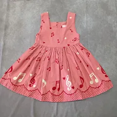 Shirley Temple　シャーリーテンプル ワンピース ノースリーブ 音符 ハート 日本製 110cm【0040】