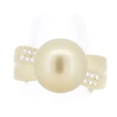 タサキ ゴールデンパール ダイヤモンド リング 指輪 11.6ミリ 0.10ct 13.5号 K18YG(18金 イエローゴールド) 質屋出品