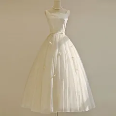 フレンチウェディング 2026年冬 新作 ホワイト 花嫁 ウェディング トラベル写真撮影用ドレス レディース