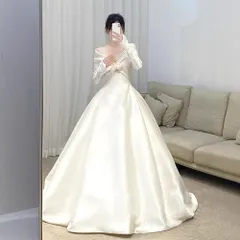 2026年新作 フレンチストラップレス ドレス 花嫁 トレンディ ドレス ヘビーパール ウェディングドレス ファクトリーソース