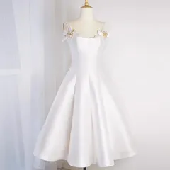 2026年新作 フレンチ風 フォレストスタイル スリーブ付き 海外花嫁用 ホワイト ドレス メインウェディング