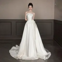 同じスタイルのウェディングドレス 2026 冬 新スタイル 花嫁用エレガントエプロンドレス ファクトリーソース