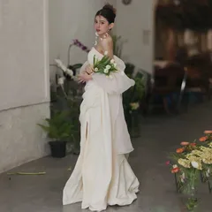 2026年スタイルウェディングドレス - セクシーなバックレスホワイトブライダルガウン