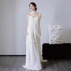 ホワイトウェディング 2026年 ニュースタイル ラージパフスリーブ ストラップレス ファッショナブル パーソナライズ 旅行写真 森ガール リトルイブニングドレス