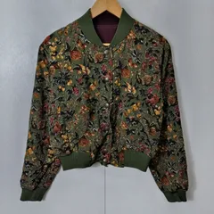 ATELIER SAB アトリエ サブ リバーシブル ブルゾン ジャケット 古着 女子 ヴィンテージ フルーツ柄 日本製 レディース グリーン パープル系 B78