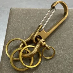真鍮製カラビナ シンプル デザインスナップフック 真鍮キーリング ヴィンテージ