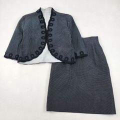 ✿ChristianDiorディオール 麻60ノーカラーセットアップスーツ美品 