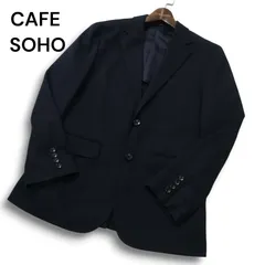 CAFE SOHO カフェソーホー 通年 背抜き★ ウォッシャブル テーラード ジャケット Sz.92A5 メンズ 紺 ネイビー ビジカジ