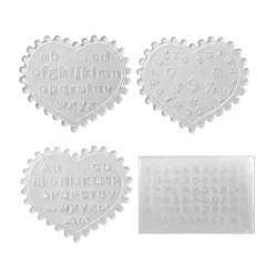 型 粘土 樹脂 DIY手作り ソフトモールド シェイカーモールド ミニサイズ 再利用可能(J) 数字 英字 小文字 大文字 アルファベット 漢字 ひらがな 4個セット シリコンモールド YFFSFDC