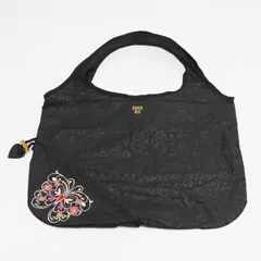 ANNA SUI アナスイ ユースフルエコバッグ USED品 ブランド 刺繍 コンパクト 買い物 耐久撥水 X8458