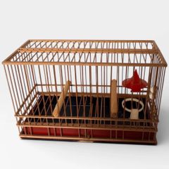 鳥かご・鳥籠・とりかご・竹製・メジロ籠・めじろ箱・飼育ゲージ・昭和