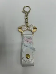 【美品】 東京ディズニーリゾート Disney ディズニー ミニー リボン カチューシャホルダー キーリング ホワイト E-12