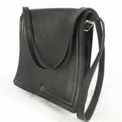 コーチ COACH オールド OLD 6147 ショルダーバッグ 斜め掛け フラップ オールレザー 黒 ブラック シルバー金具 鞄 ヴィンテージ