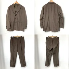 RING JACKET MEISTER リングヂャケットマイスター スーツ シングル 3B 背抜き サイズ52 XLサイズ ライトブラウン セットアップ A15606◆