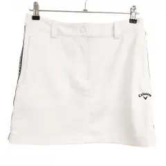 キャロウェイ スカート 白×黒 サイドロゴライン レディース L ゴルフウェア Callaway