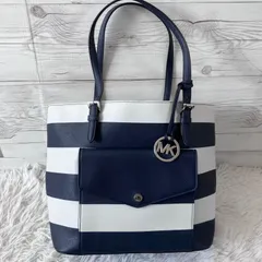 状態良 マイケルコース MICHAEL KORS  トートバッグ ハンドバッグ ストライプ 891330