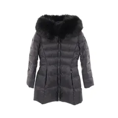 プラダ PRADA ダウンジャケット ブラック ナイロン ロングジャケット レディース Used B