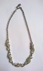 [SARAH COVENTRY] SILVER LEAF RHINESTONE NECKLACE (N-50)