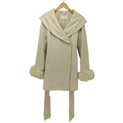 セシルマクビー CECIL McBEE 袖フォックスファー ウール混 ビックカラー ベルテッド コート レディース JPN：M 