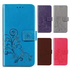 iPhone 12/12Pro ケース カバー 手帳タイプ レザー 合皮 カード収納 ポケット マグネット開閉 スタンド機能 クローバー 四つ葉 ナチュラル シンプル おしゃれ