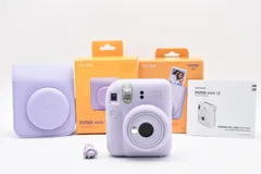 ■ 特上美品 ■ フジフィルム　FUJIFILM instax mini 12 パープル 《動作確認済・ケース付》 60mm チェキ インスタントカメラ #A0846