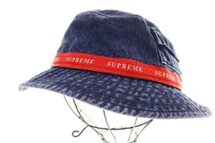 シュプリーム SUPREME 19AW JACQUARD LOGO TAPING CRUSHER HAT ジャガード ロゴ テーピング クラッシャー バケット ハット ネイビー 【ブランド古着ベクトル】【中古】☆AA★▲260113