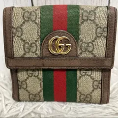 GUCCI グッチ GGスプリーム オフィディア シェリーライン 二つ折り財布 コンパクトウォレット 財布 GGマーモント