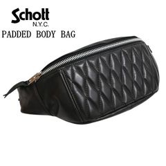 ◇極美品/現行◇SCHOTT パデッド ウエストポーチ ボディバッグ レザー