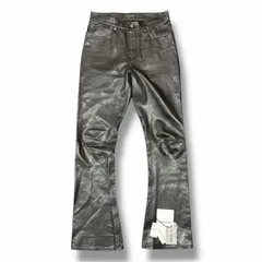国内正規 BALENCIAGA Bootcut Pants ブーツカット フレアレザーパンツ バレンシアガ 766891 ブラック L （8826M）のサムネイル