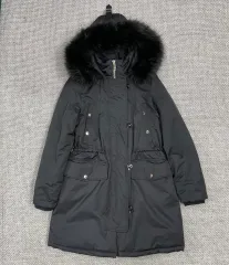 タミーヒルフィガー ブラック フード ファー ダウン コート