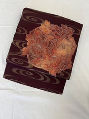 夏帯 未仕立て品 西陣織 絽 正絹 名古屋帯 夏物 涼しげ 紫陽花 銀糸 夏 