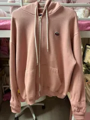 ムーアムーア 起毛 ジップアップフーディー ピンク