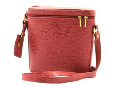 ロンシャン　ショルダーバッグ　レザー　鮫革型押し　フランス製　赤系　LONG CHAMP　18711404