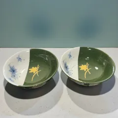 [二客揃え] たち吉 もみじ 深皿 白い花 取り皿 ラベル付き 未使用品