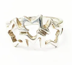 ティファニー TIFFANY & CO. トリプルスター リング 7.5号 シルバー ピンキー 指輪 【ブランド古着ベクトル】【中古】☆AA★▲ 251212