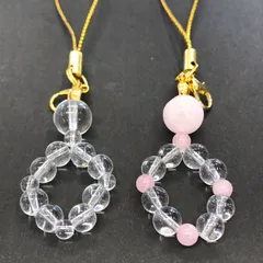 【福祉施設制作】　「パワーストーンストラップ（水晶・タイガーアイ・ローズクォーツ）」　NO.4930