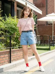 COS コス レッド ストライプ 半袖 Tシャツ