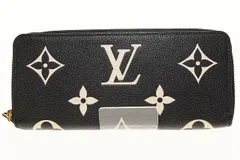 ルイヴィトン LOUIS VUITTON ジッピーウォレット M80481 バイカラー モノグラム･アンプラント レザー ラウンドジップ 財布 長財布 ブラック 【ブランド古着ベクトル】【中古】☆AA★▲■251220