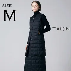 【極美品】TAIONタイオン レディース ベーシックVネックロングダウンベスト インナーM 黒ブラック 完売モデル【古着】【中古】【送料無料】
