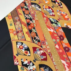 黒留袖 金駒刺繍 金彩 上品な染め 五つ紋 比翼 着物 正絹 MK-3597