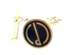 ダンヒル　dunhill　dロゴ　ラウンドモチーフ　タイタック　ネクタイピン　ブラックカラー×ゴールドカラー　送料無料